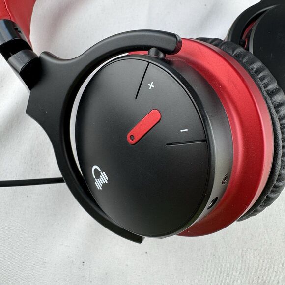 Bluetooth Headphones Unbranded With Charging Cord Ear Volume Control Red & Black - Picture 3 of 6